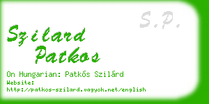 szilard patkos business card